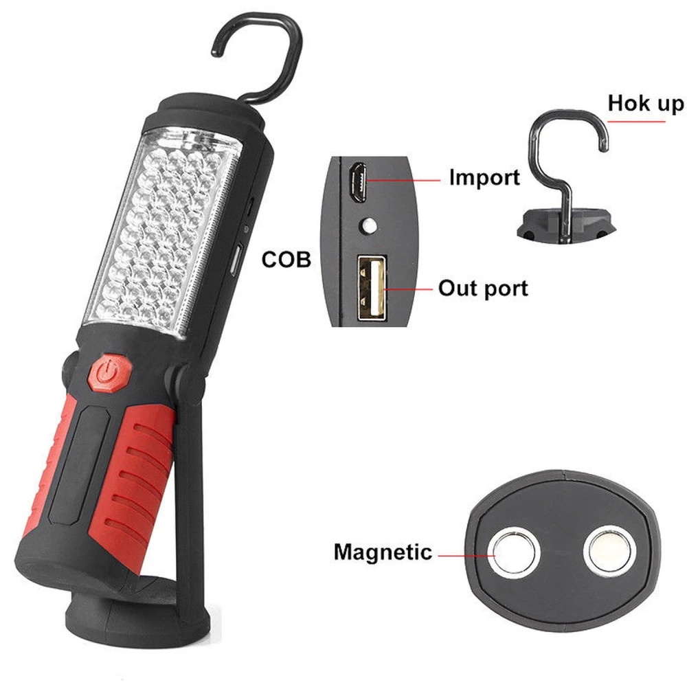 Lámpara LED magnética para trabajo e inspección mecánica en taller