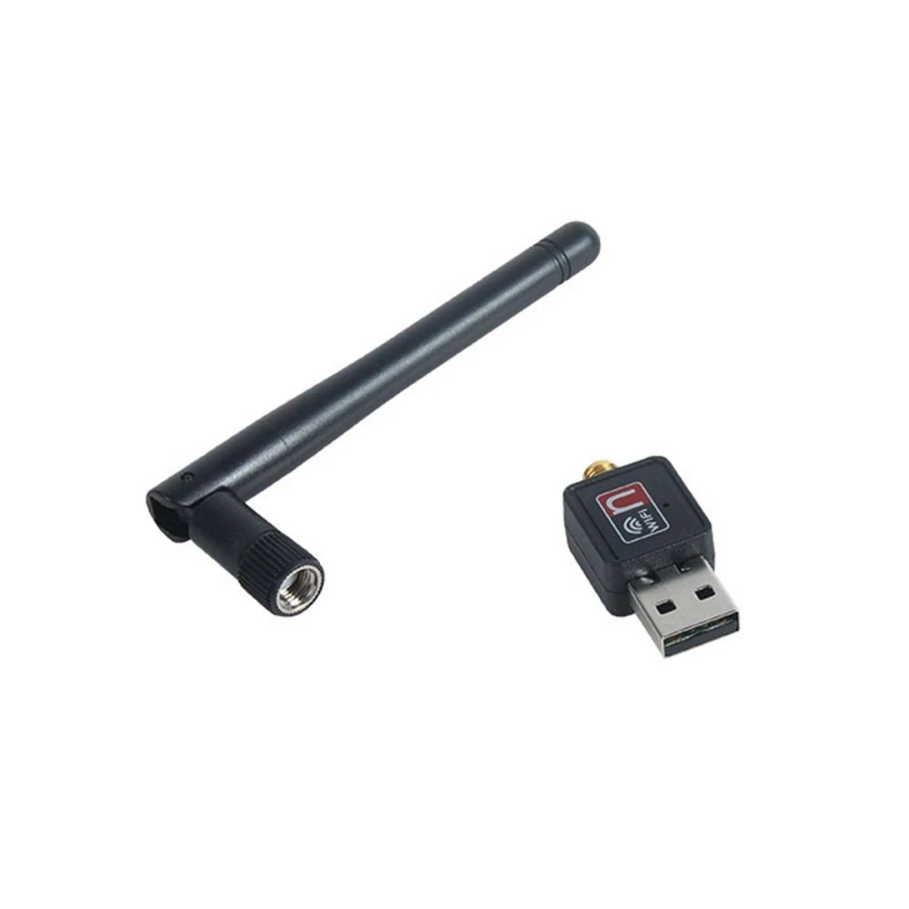 Vista lateral del adaptador USB Wifi RT7601 con antena externa