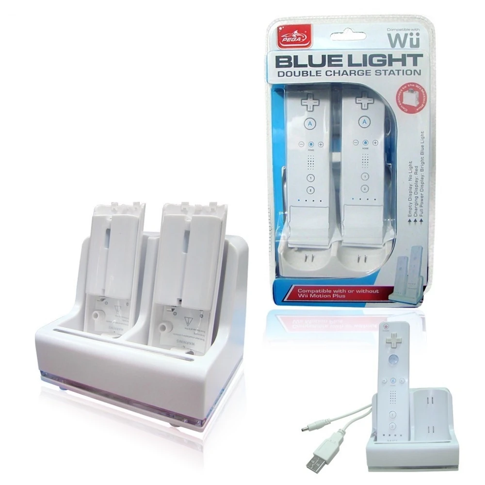 Βάση φόρτισης Wii Remote 2 χειριστηρίων με επαναφορτιζόμενη μπαταρία και διπλή βάση