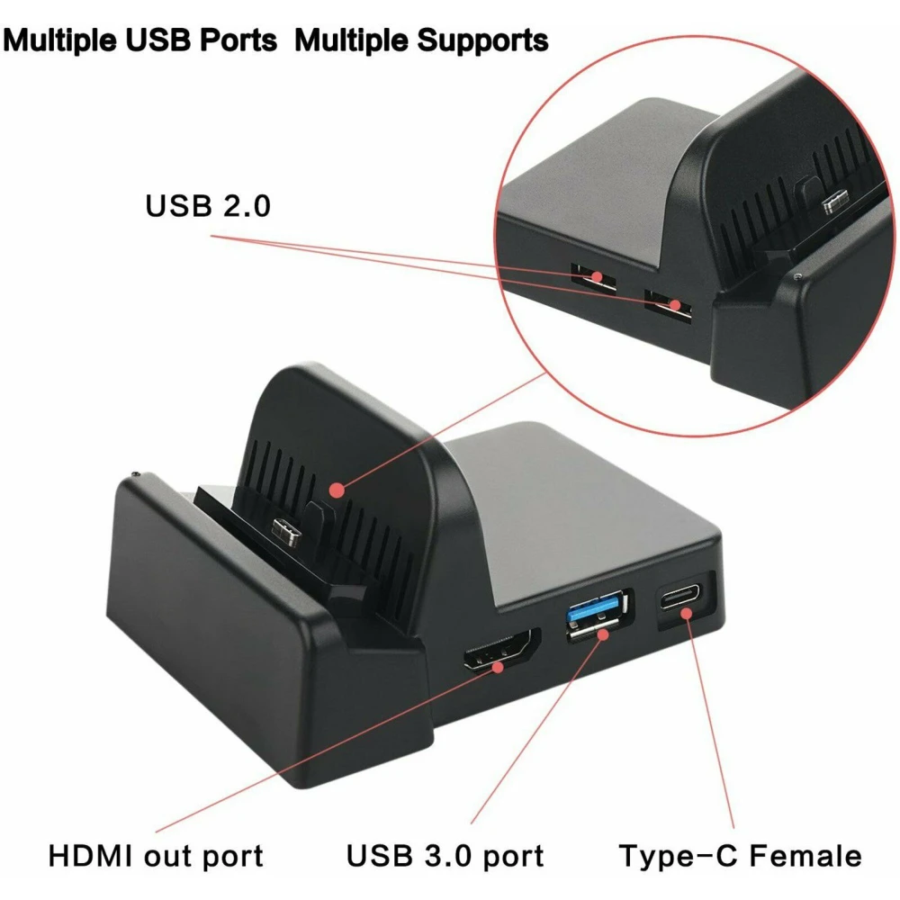 Φορητή βάση Dock για Nintendo Switch - Συμπαγές Mini Dock HDMI USB