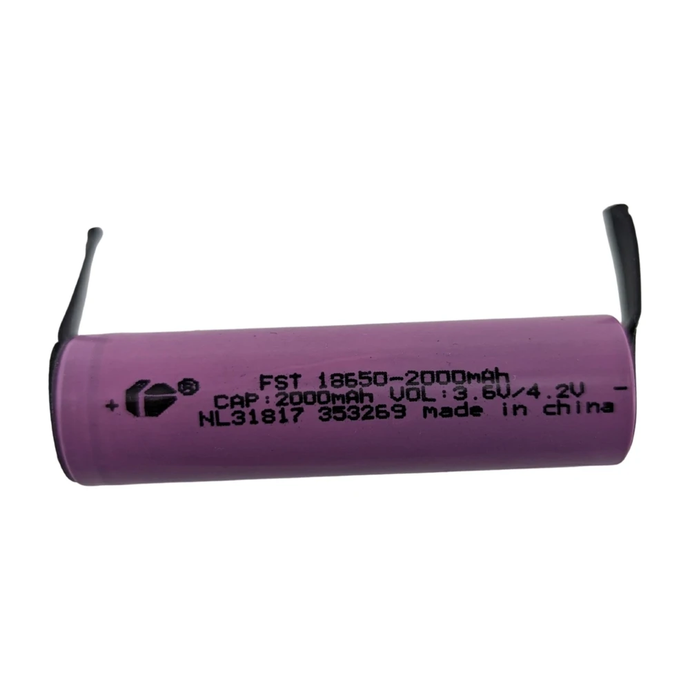 Μπαταρία 18650 2000mAh με γλωσσίδα για συγκόλληση