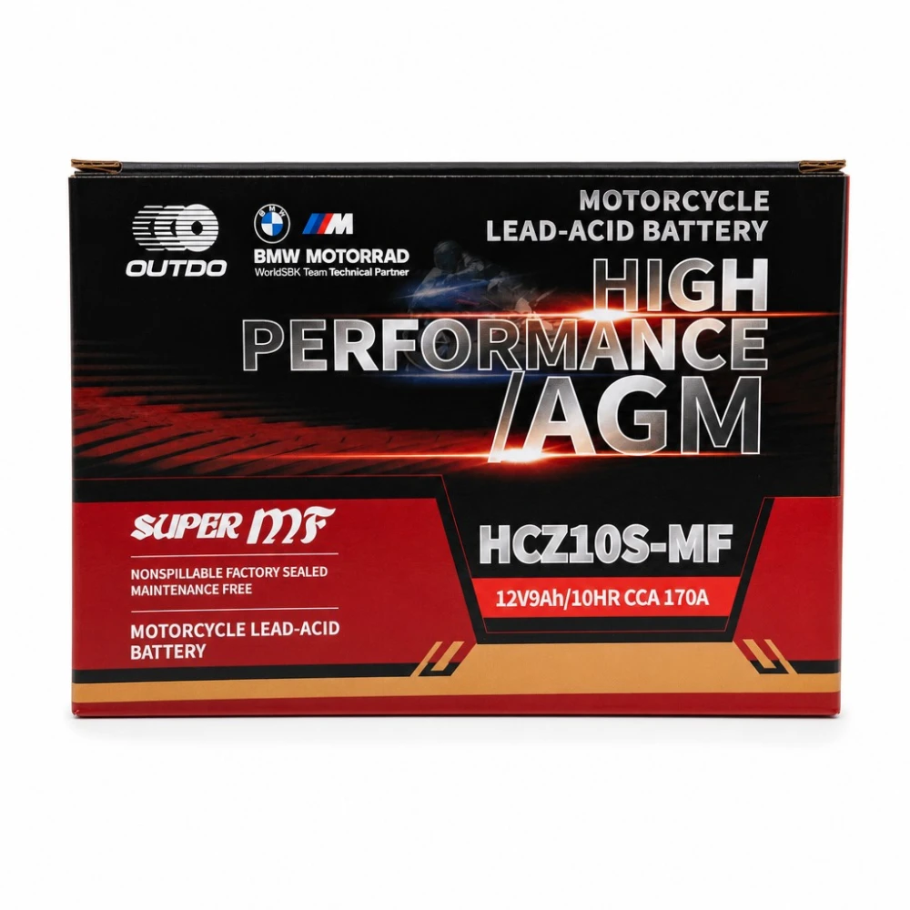 Μπαταρία Μοτοσυκλέτας AGM 12V 9Ah OUTDO HCZ10S-MF - Συμβατή Yuasa YTZ10S(-BS) / GTZ10S / ETZ10S