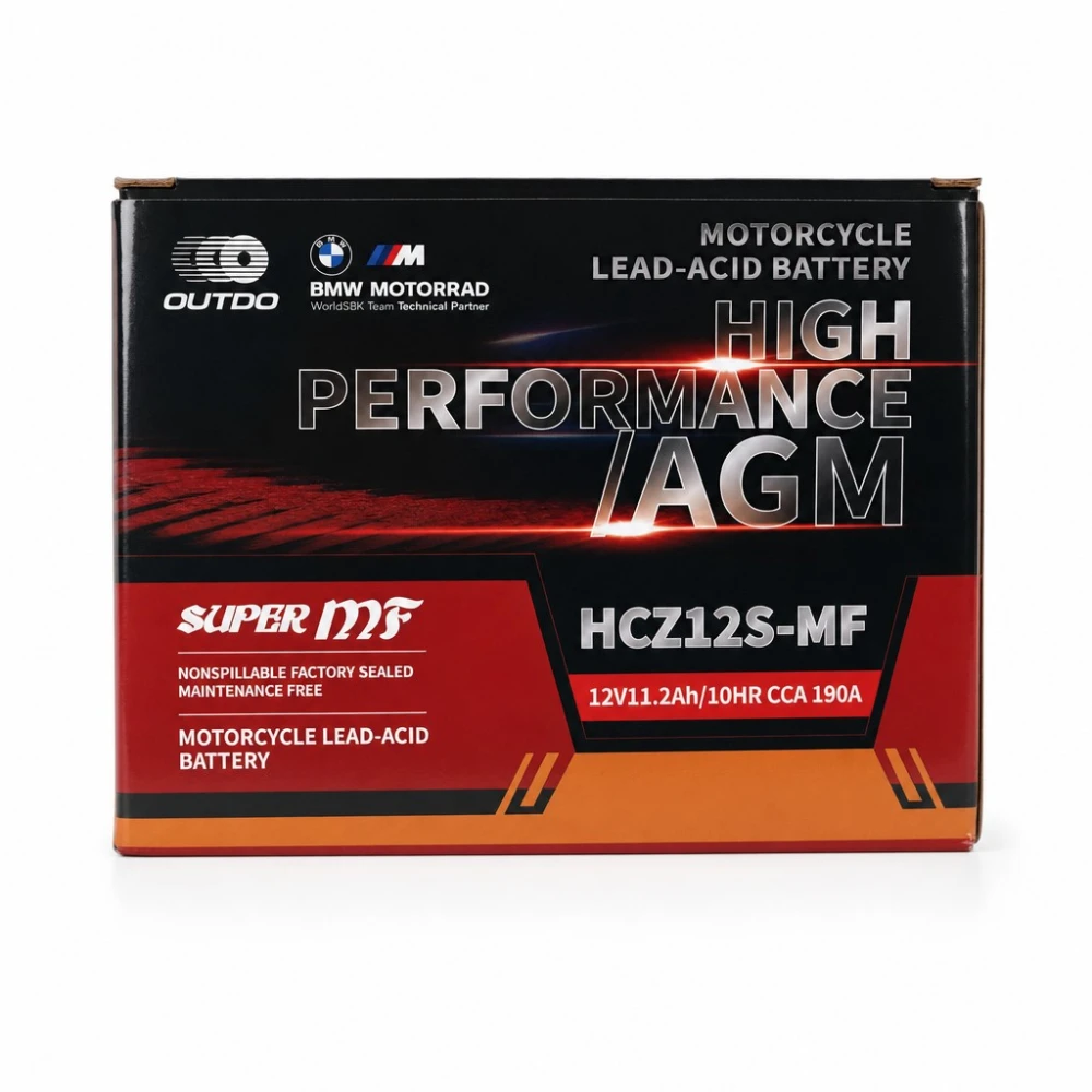 Μπαταρία Μοτό AGM 12V 11.2Ah OUTDO HCZ12S-MF - Συμβατή Yuasa YTZ12S(-BS) / GTZ12S / ETZ12S