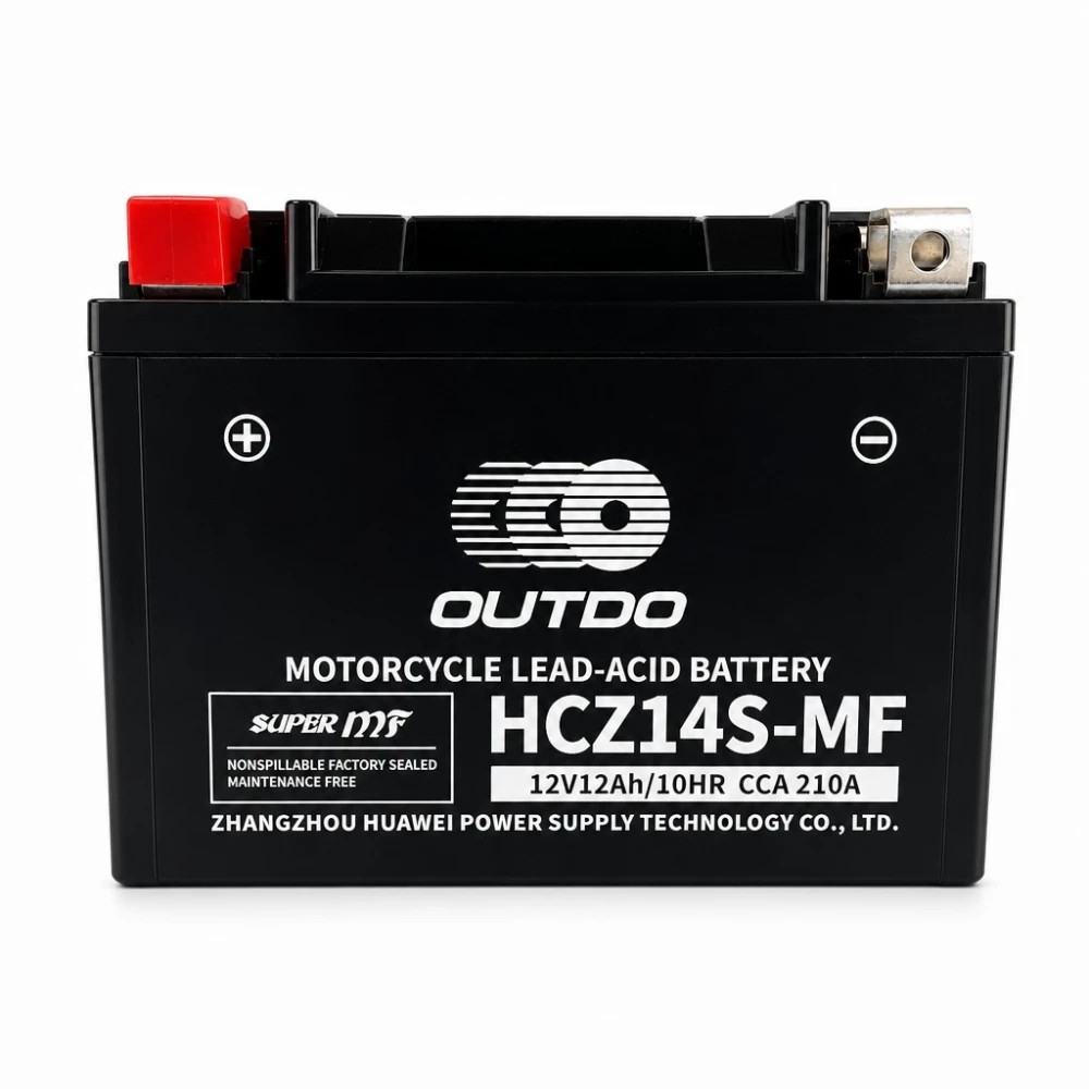 Μπαταρία Μοτο AGM 12V 12Ah OUTDO HCZ14S-MF - Συμβατή Yuasa YTZ14S(-BS) / GTZ14S / ETZ14S