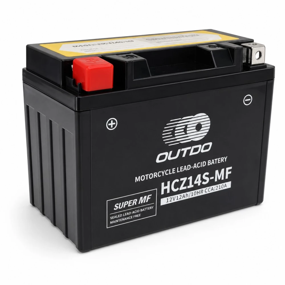 Μπαταρία Μοτο AGM 12V 12Ah OUTDO HCZ14S-MF - Συμβατή Yuasa YTZ14S(-BS) / GTZ14S / ETZ14S