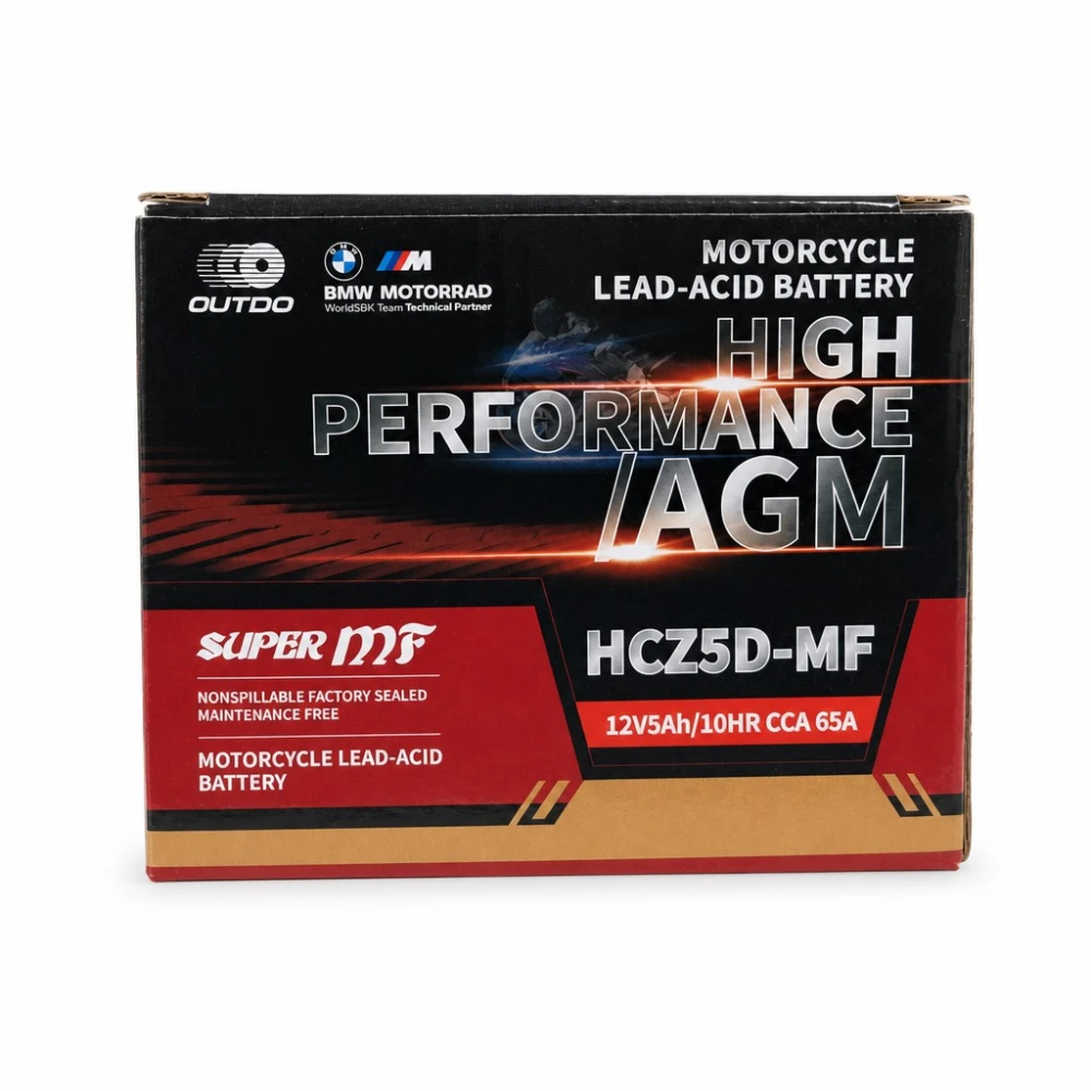 Μπαταρία Μοτο AGM 12V 5Ah OUTDO HCZ5D-MF - Συμβατή Yuasa YTZ7S-BS / GTZ7S / ETZ5L-BS