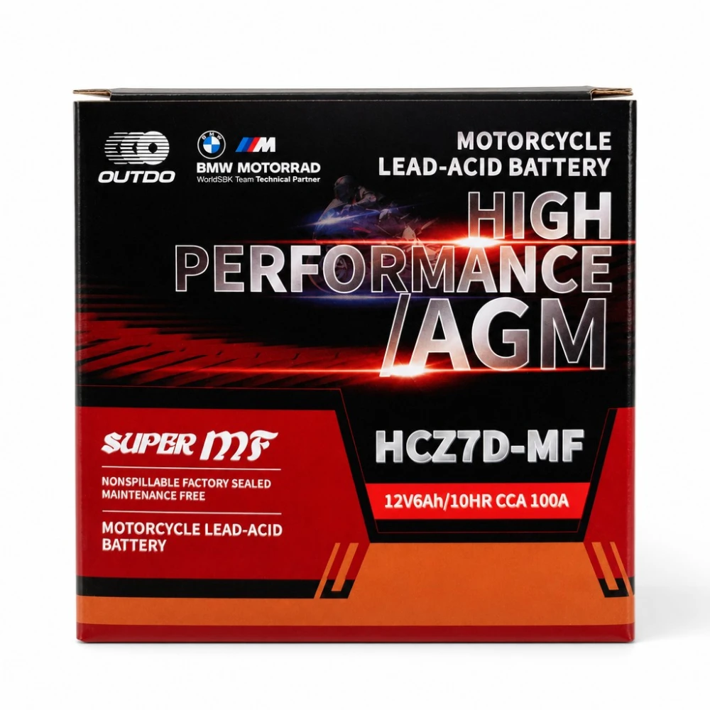 Μπαταρία Μοτοσυκλέτας AGM 12V 6Ah OUTDO HCZ7D-MF - Συμβατή Yuasa YTZ7S-BS / GTZ7S / ETZ7S
