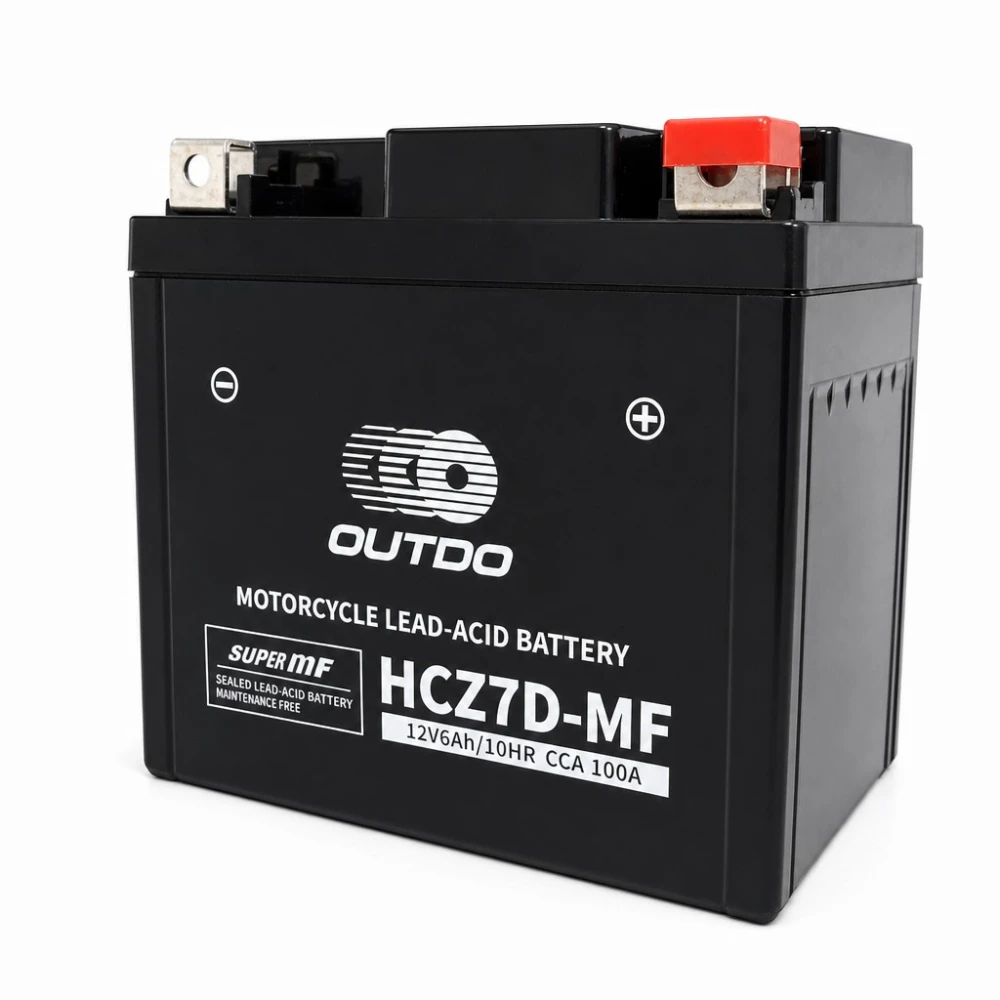 Μπαταρία Μοτοσυκλέτας AGM 12V 6Ah OUTDO HCZ7D-MF - Συμβατή Yuasa YTZ7S-BS / GTZ7S / ETZ7S