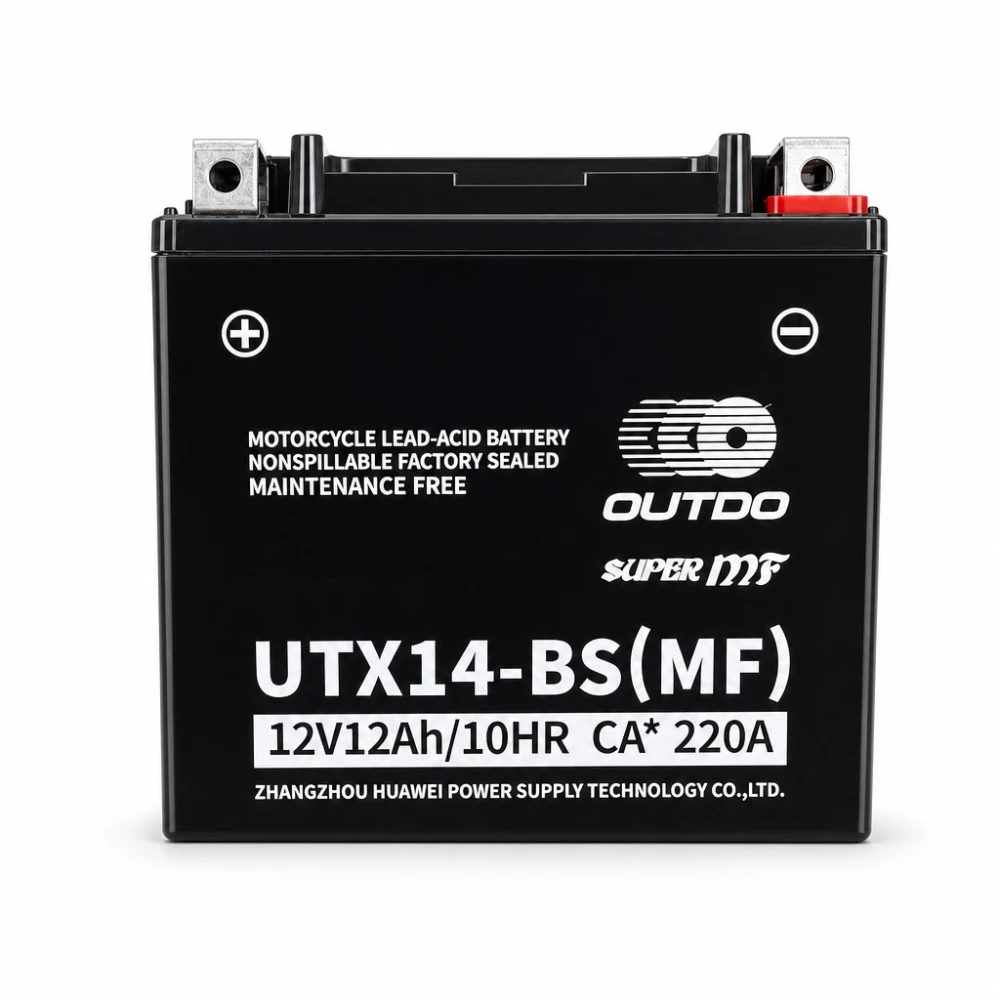 Μπαταρία Μοτοσυκλέτας AGM 12V 12Ah OUTDO UTX14-BS(MF) - Συμβατή Yuasa YTX14-BS / GTX14-BS / ETX14-BS