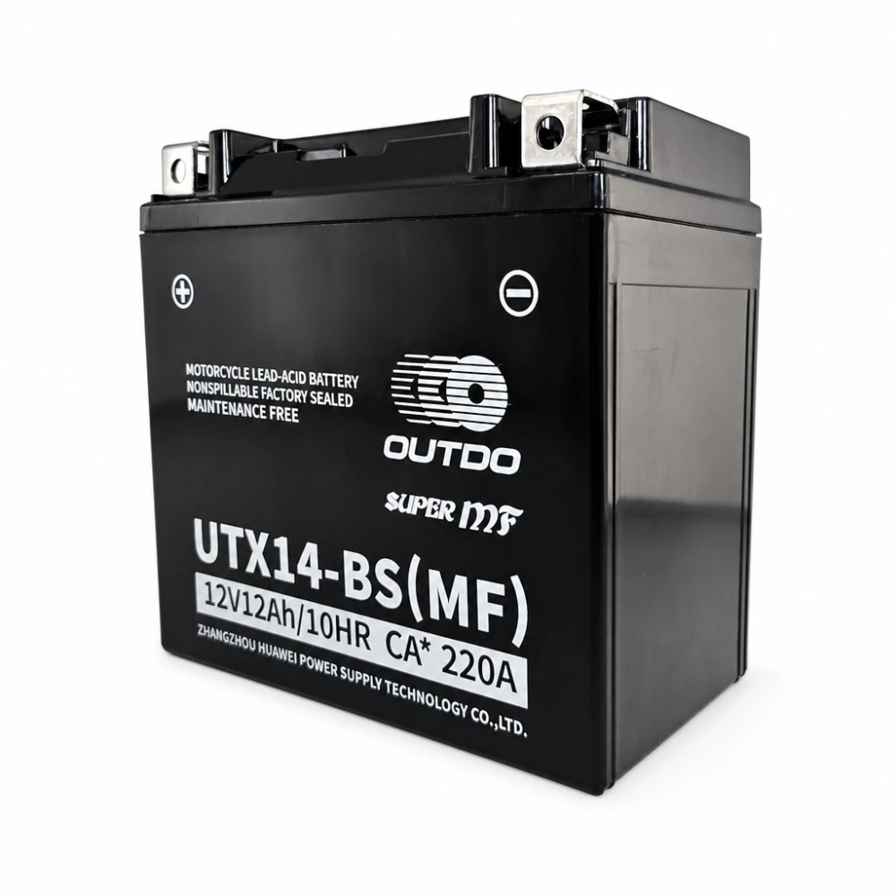 Μπαταρία Μοτοσυκλέτας AGM 12V 12Ah OUTDO UTX14-BS(MF) - Συμβατή Yuasa YTX14-BS / GTX14-BS / ETX14-BS
