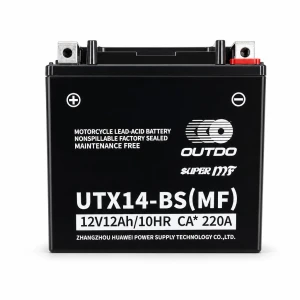 Μπαταρία Μοτοσυκλέτας AGM 12V 12Ah OUTDO UTX14-BS(MF) - Συμβατή Yuasa YTX14-BS / GTX14-BS / ETX14-BS