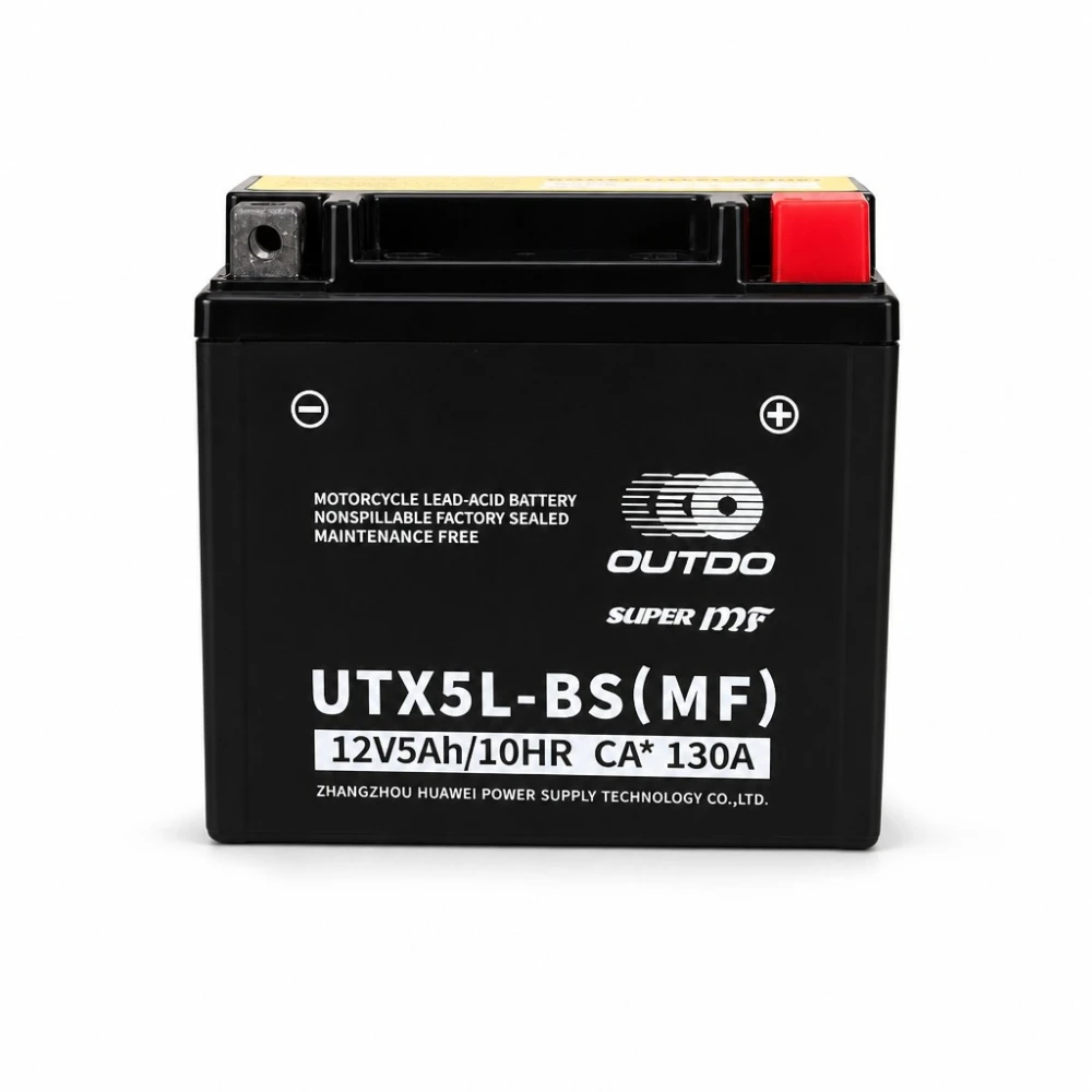 Μπαταρία Μοτό AGM 12V 5Ah OUTDO UTX5L-BS(MF) - Συμβατή Yuasa YTX5L-BS / GTX5L-BS / ETX5L-BS