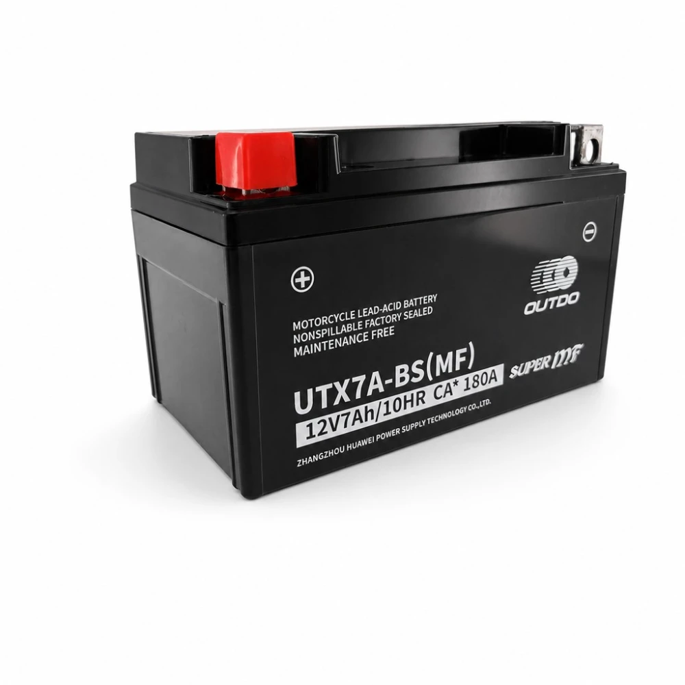 Μπαταρία Μοτοσικλέτας AGM 12V 7Ah OUTDO UTX7A-BS(MF) - Συμβατή Yuasa YTX7A-BS / GTX7A-BS / ETX7A-BS