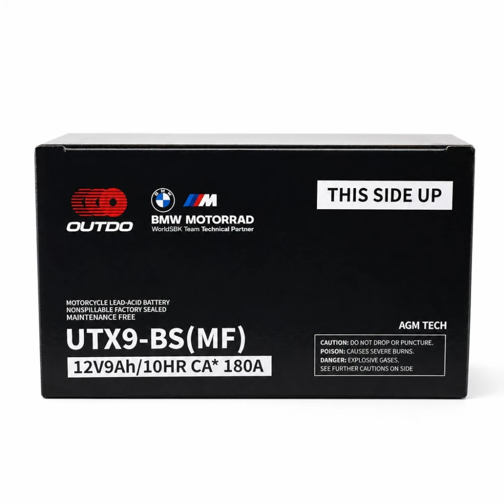 Μπαταρία Μοτοσυκλέτας AGM 12V 9Ah OUTDO UTX9-BS(MF) - Συμβατή Yuasa YTX9-BS / GTX9-BS / ETX9-BS