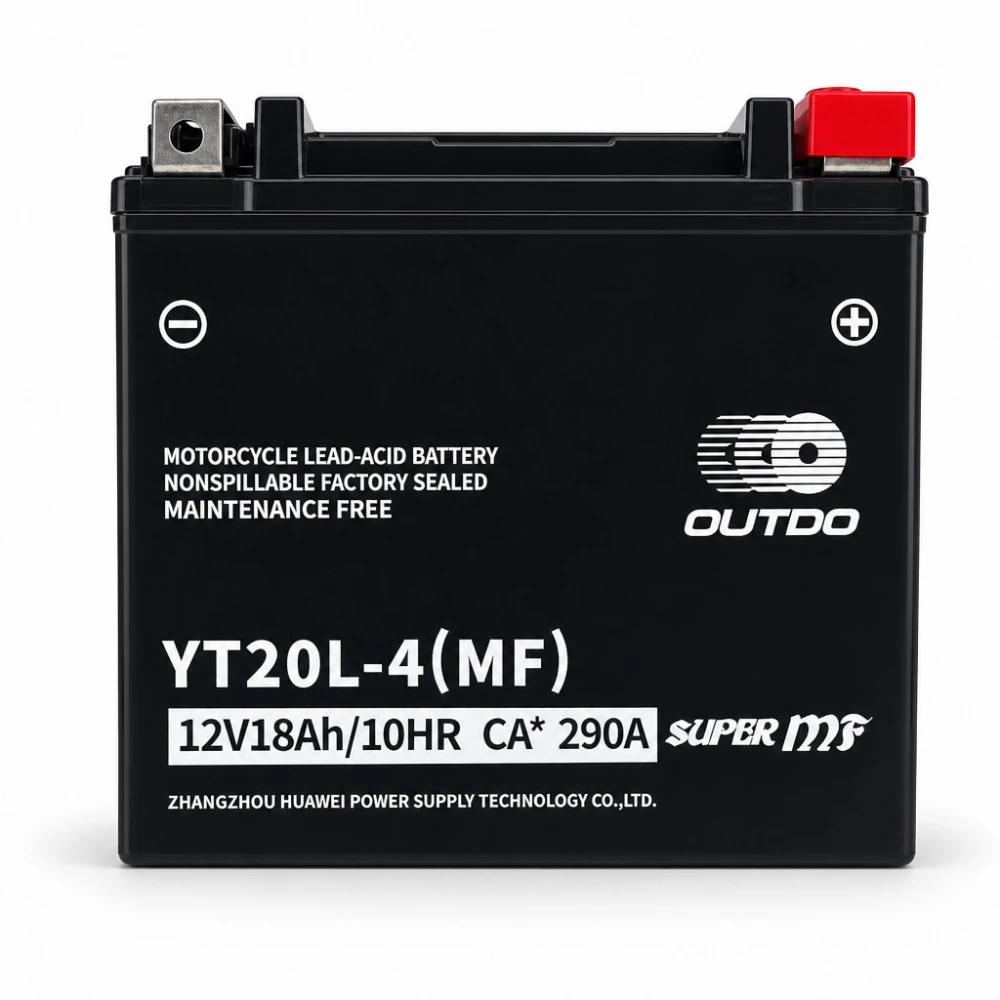 Μπαταρία Μοτό AGM 12V 18Ah OUTDO YT20L-4(MF) - Συμβατή Yuasa YTX20L-BS / GTX20L-BS / ETX20L-BS / Y50-N18L-A
