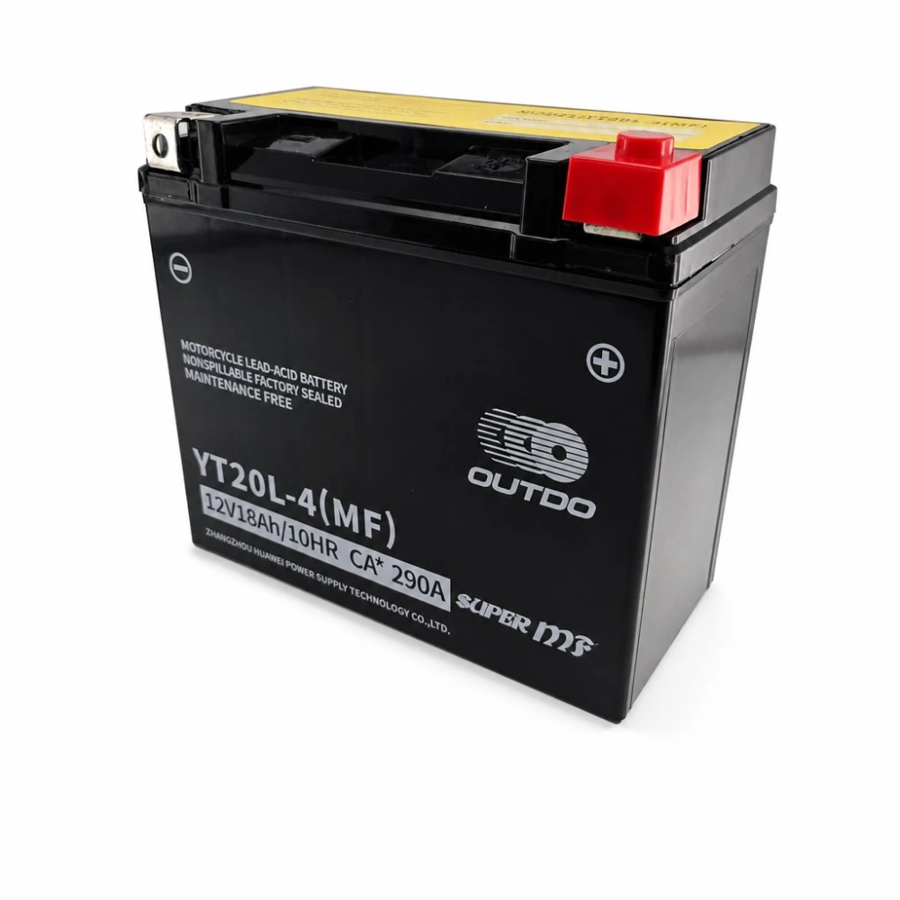 Μπαταρία Μοτό AGM 12V 18Ah OUTDO YT20L-4(MF) - Συμβατή Yuasa YTX20L-BS / GTX20L-BS / ETX20L-BS / Y50-N18L-A