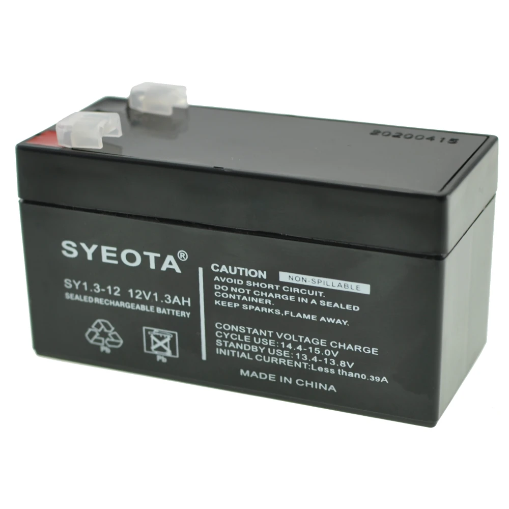 Επαναφορτιζόμενη μπαταρία μολύβδου 12V 1.3Ah SY1.3-12 για συναγερμούς, ζυγαριές και παιχνίδια