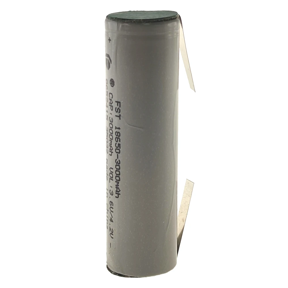 Επαναφορτιζόμενη μπαταρία 18650 3000mAh με γλωσσίδα για συγκόλληση