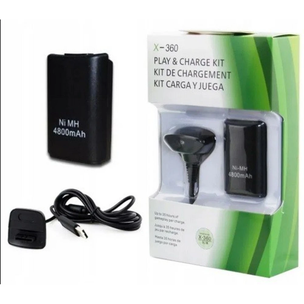 Επαναφορτιζόμενη μπαταρία Xbox 360 για ασύρματο χειριστήριο μαύρη