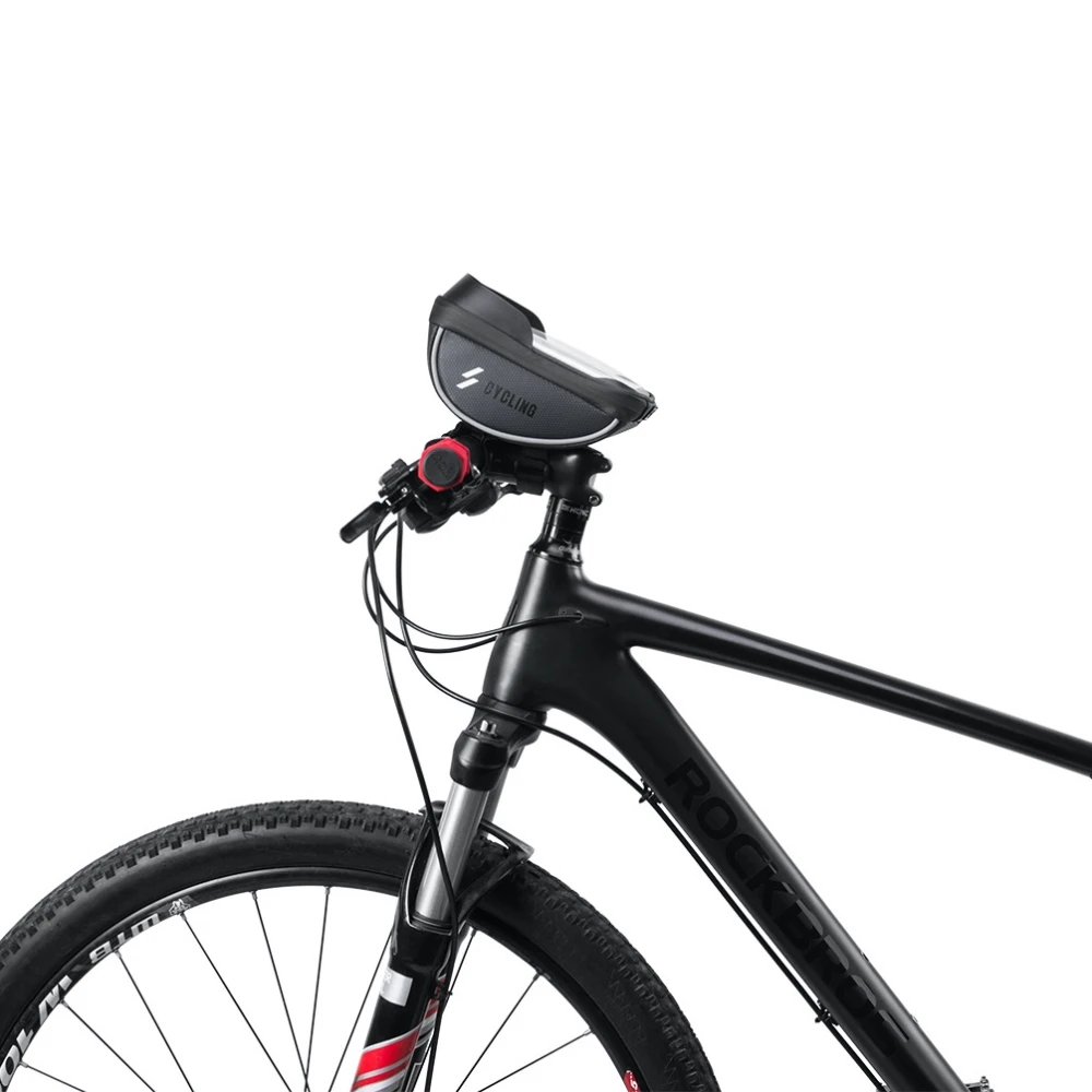 Bolsa soporte teléfono móvil para bicicleta con cremallera impermeable y visera solar