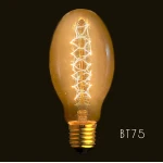 Λαμπτήρας νήματος Edison Vintage BT75 E27 40W για industrial διακόσμηση