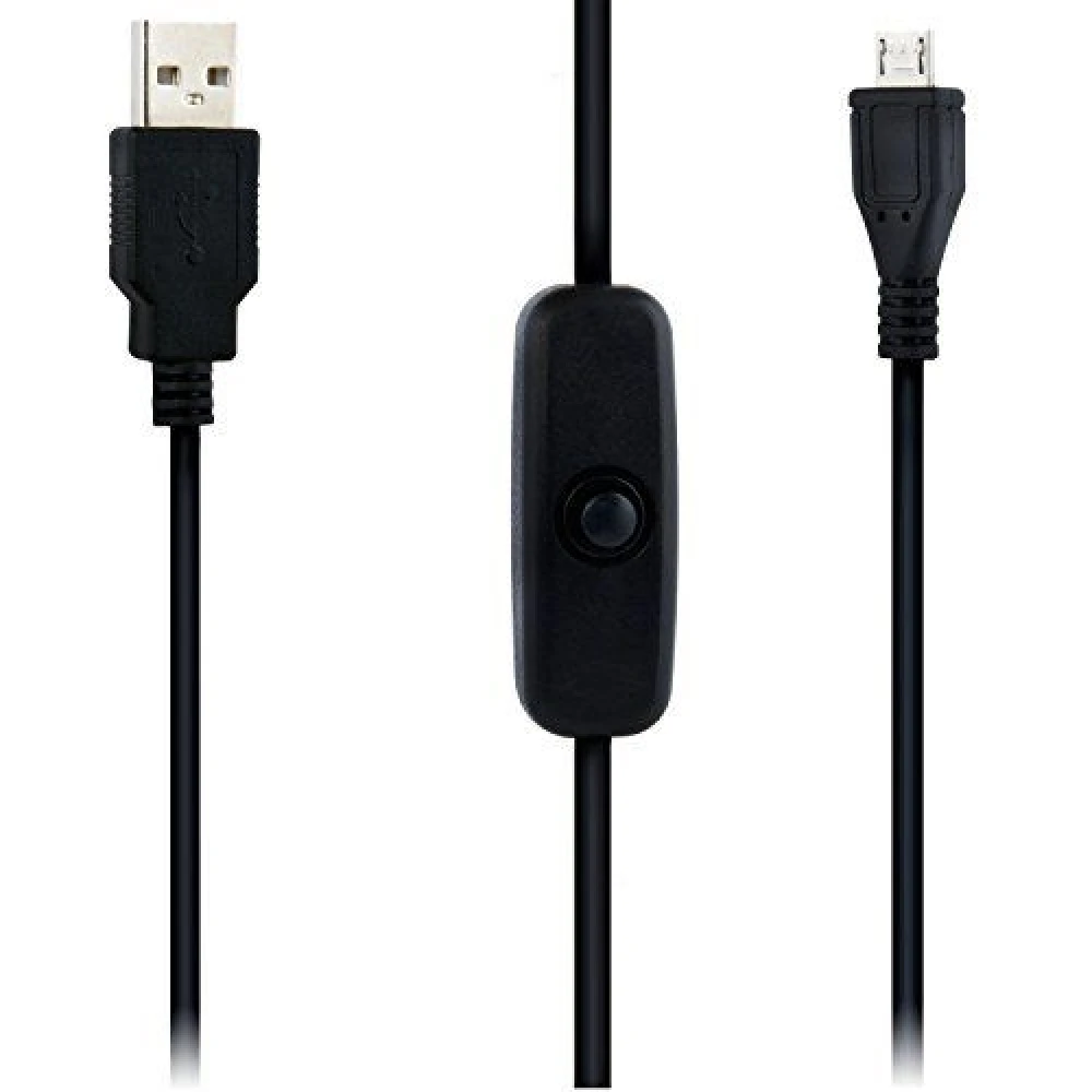 Καλώδιο USB A σε Micro USB με διακόπτη για Raspberry Pi 1m