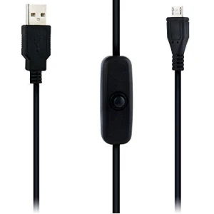 satkit Καλώδιο USB A σε Micro USB με διακόπτη για Raspberry Pi 1m