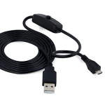 Καλώδιο USB A σε Micro USB με διακόπτη για Raspberry Pi 1m