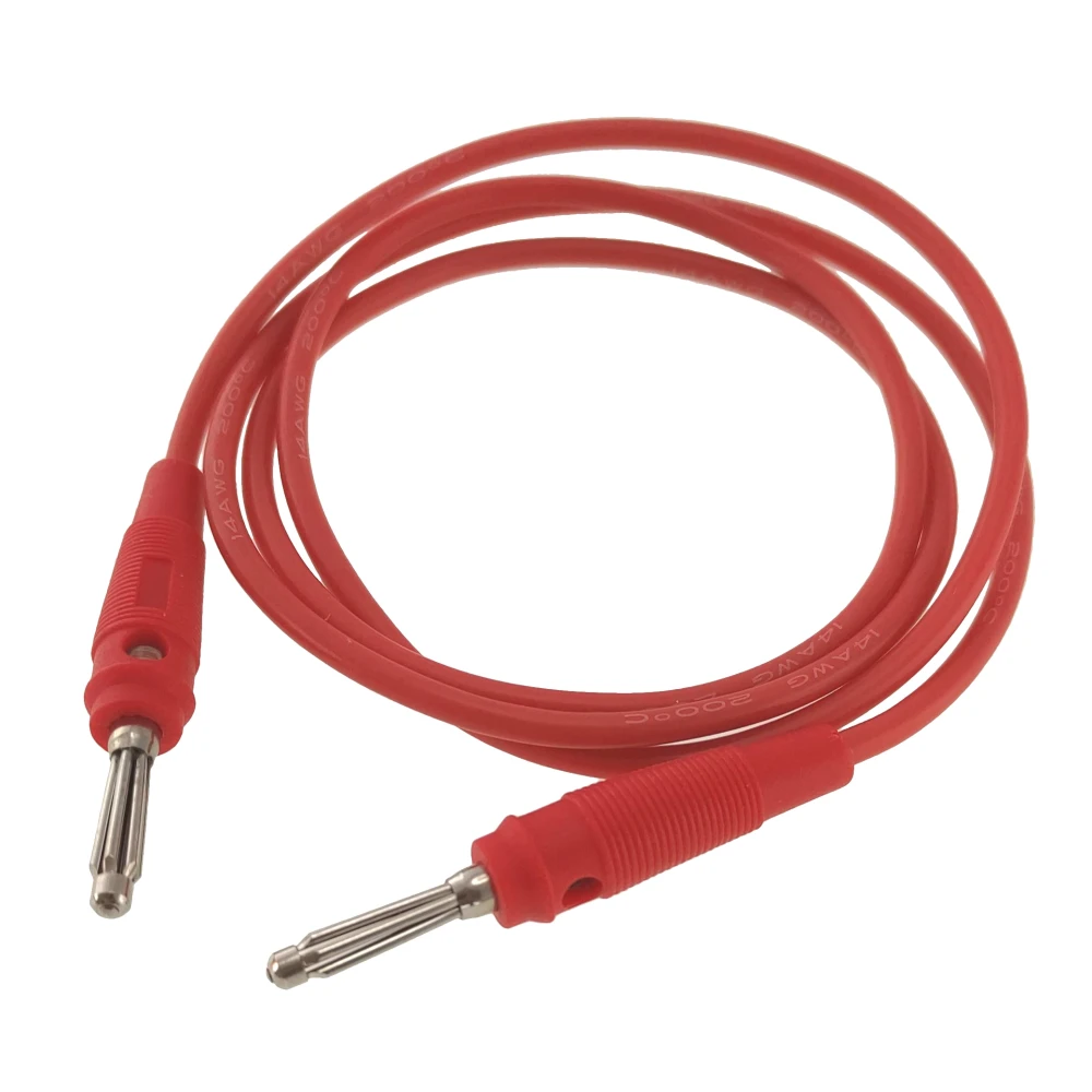 Καλώδιο δοκιμής banana αρσενικό σε αρσενικό 4mm 14AWG κόκκινο σιλικόνης Amass