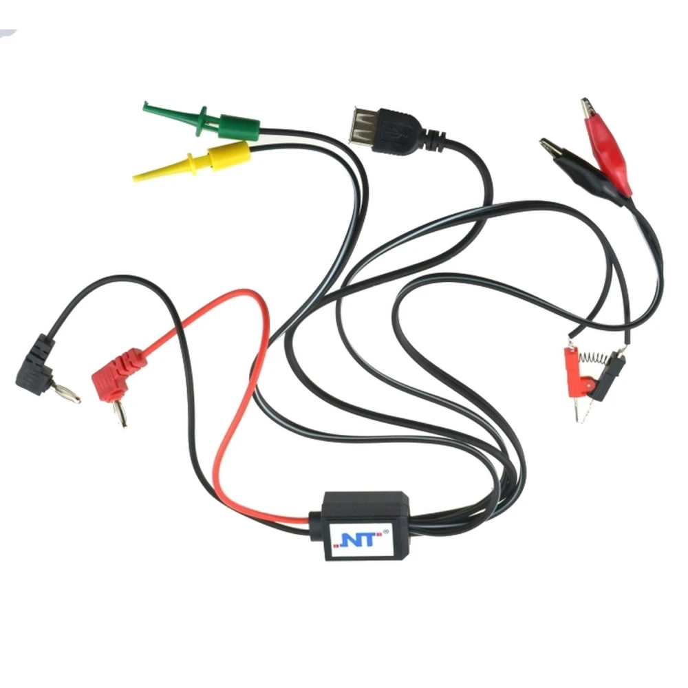Καλώδια τροφοδοσίας ρυθμιζόμενης Excel με USB, κροκοδειλάκια και κλιπ