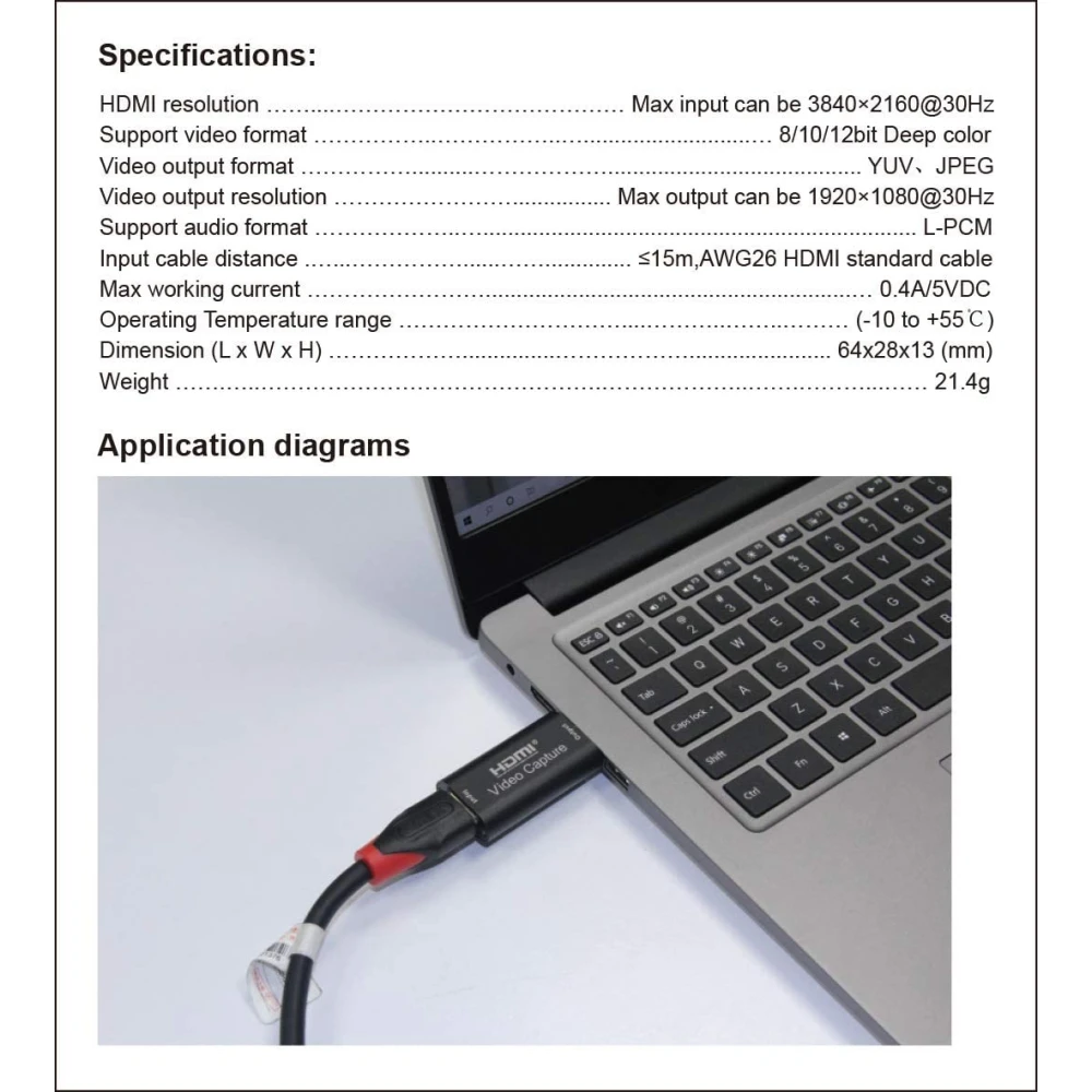 Κάρτα σύλληψης βίντεο HDMI USB 1080P για streaming, gaming και βιντεοκλήσεις