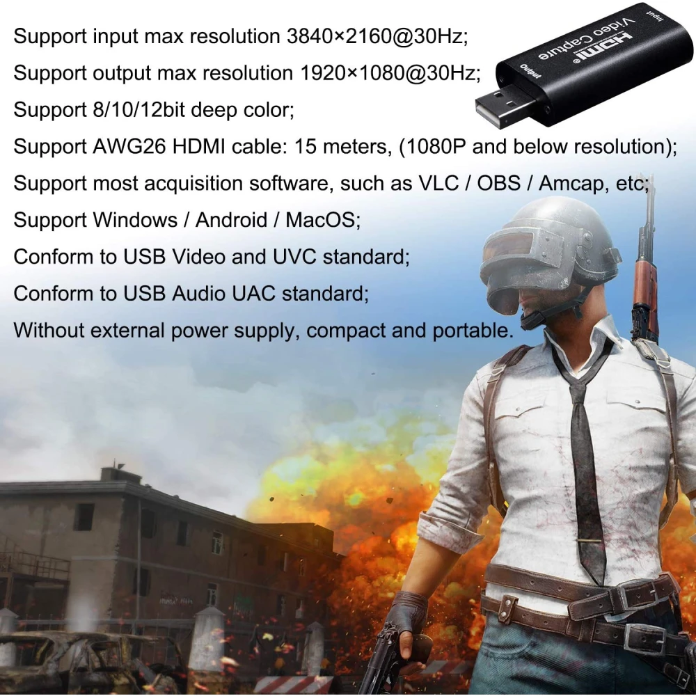 Κάρτα σύλληψης βίντεο HDMI USB 1080P για streaming, gaming και βιντεοκλήσεις