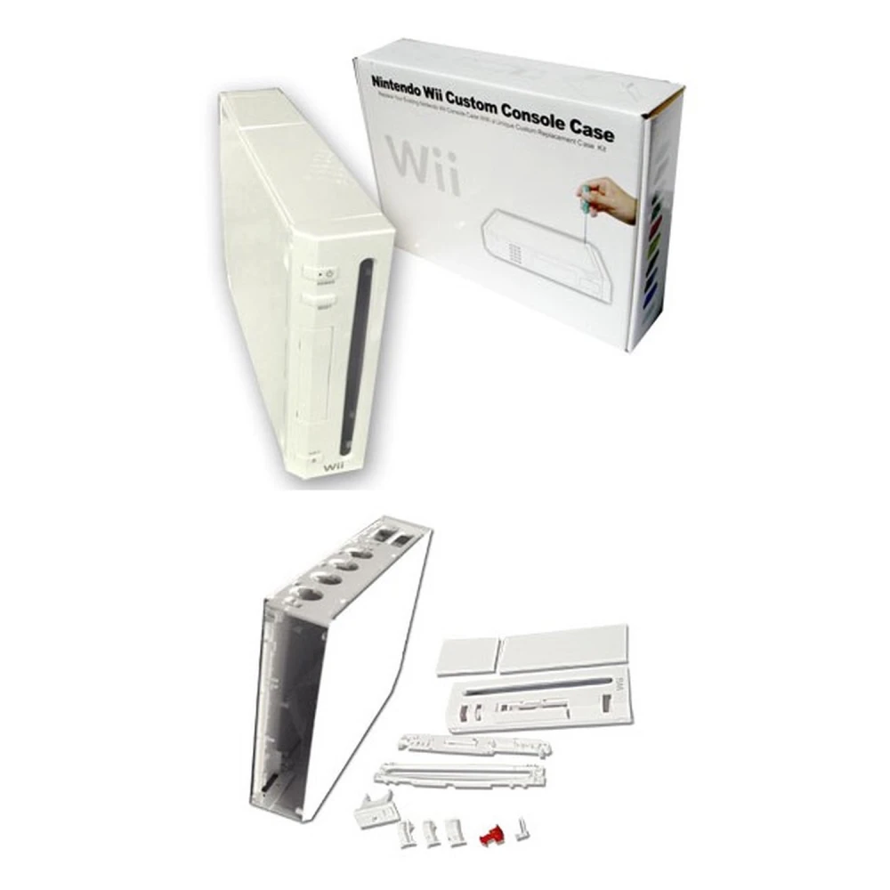 Πλήρες λευκό περίβλημα Nintendo Wii με κουμπιά και βίδες για επισκευή