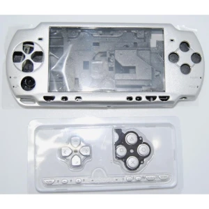 Πλήρες κέλυφος PSP 2000 slim ασημί με κουμπιά για επισκευή