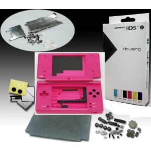 Ροζ θήκη για Nintendo DSi - πλήρες ανταλλακτικό με κουμπιά και βίδες
