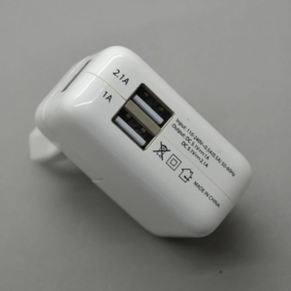 Διπλός φορτιστής τοίχου USB 2,1A και 1A για tablets και κινητά
