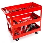 Carro herramientas taller profesional 3 pisos con ruedas con asidero para empujar