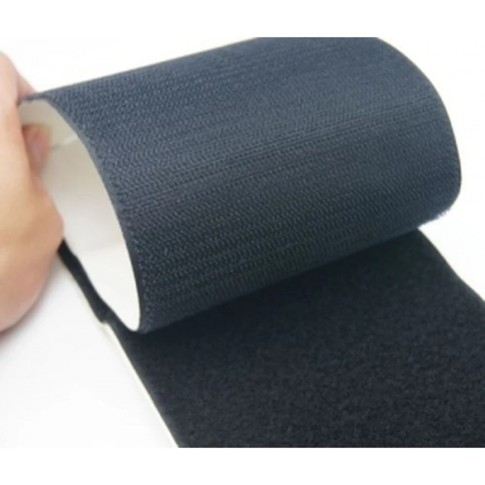 Αυτοκόλλητη ταινία Velcro 80mm μαύρη με πίσω αυτοκόλλητο - 1 μέτρο (hook and loop)