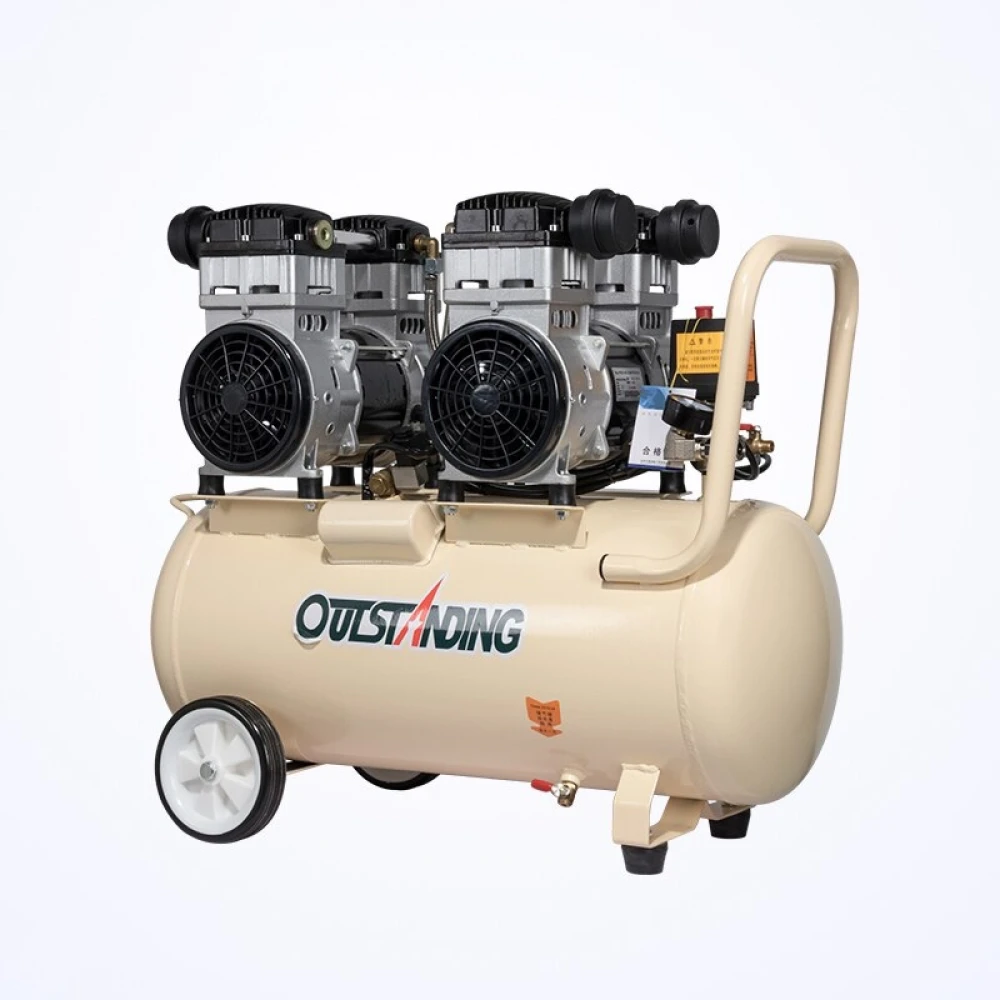 Αθόρυβος αεροσυμπιεστής χωρίς λάδι 50L OTS550W x 2-50L Outstanding