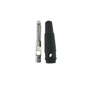 Μαύρος σύνδεσμος banana 4mm BP4526 της Satkit για καλώδια μέτρησης