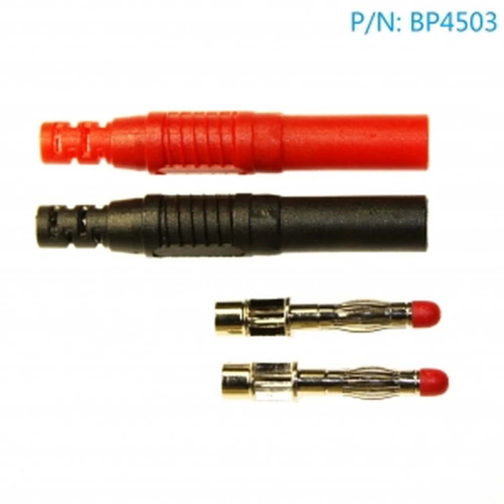 Αρσενικός banana connector 4mm ίσιος BP4503 με 1 κόκκινο και 1 μαύρο
