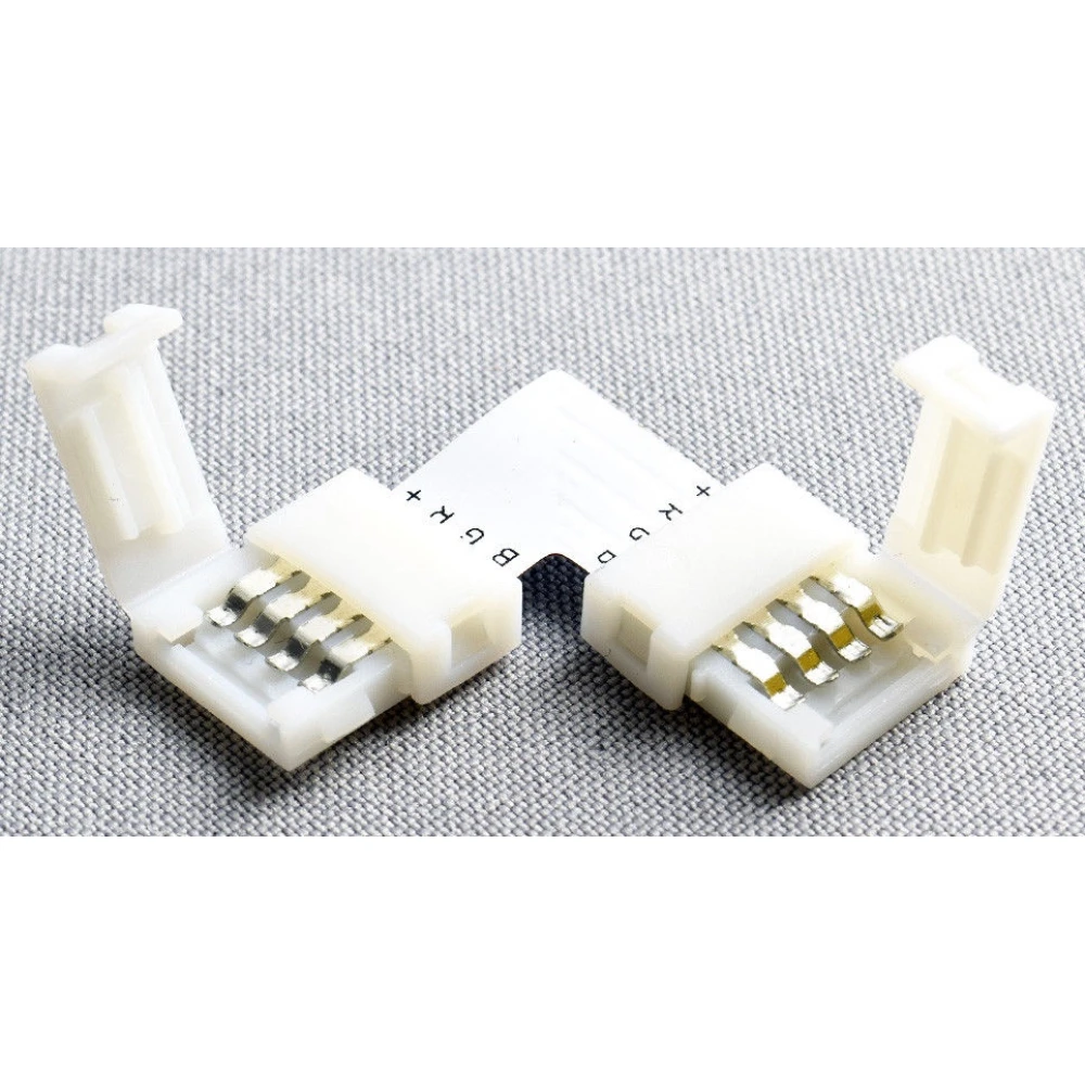 Συνδετήρας LED σε σχήμα L 4 Pin 10mm 5050 RGB για Ταινίες LED YourLed