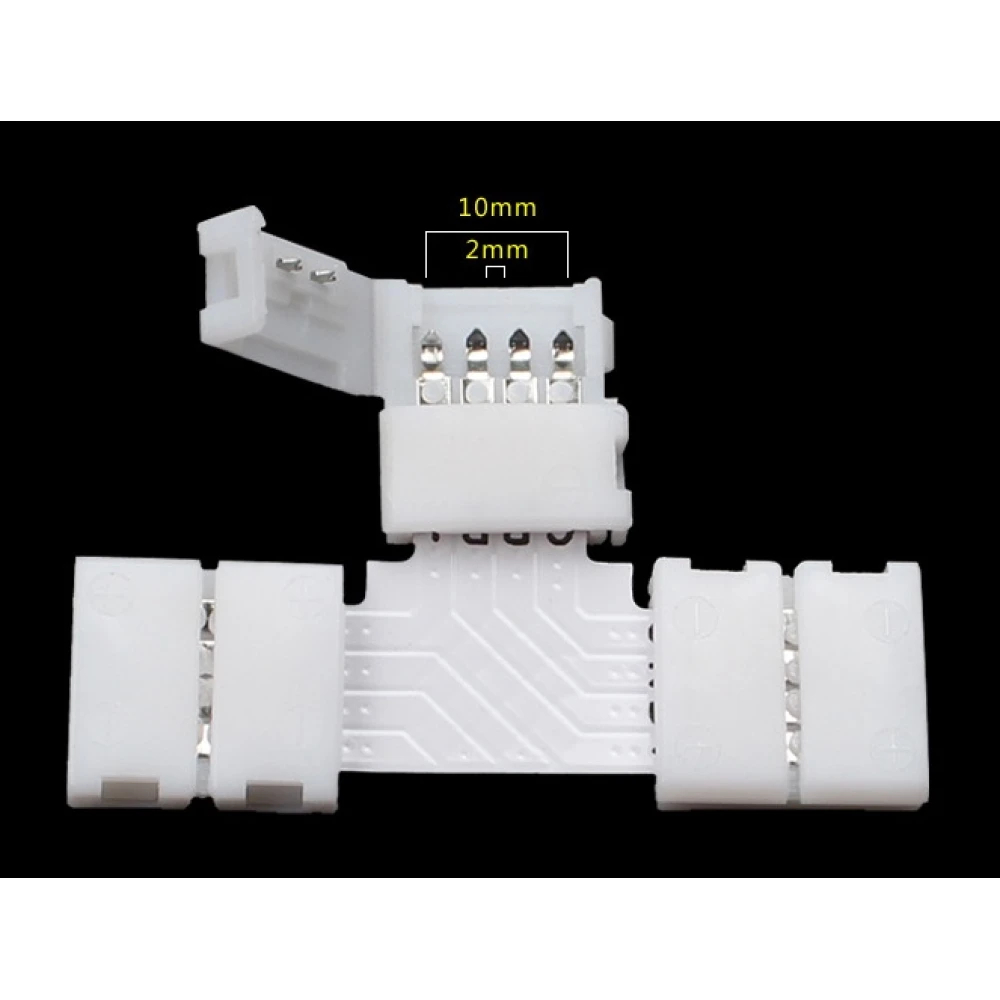 Συνδεσμος LED T 4 Pin 10mm 5050 RGB για Ταινίες LED YourLed