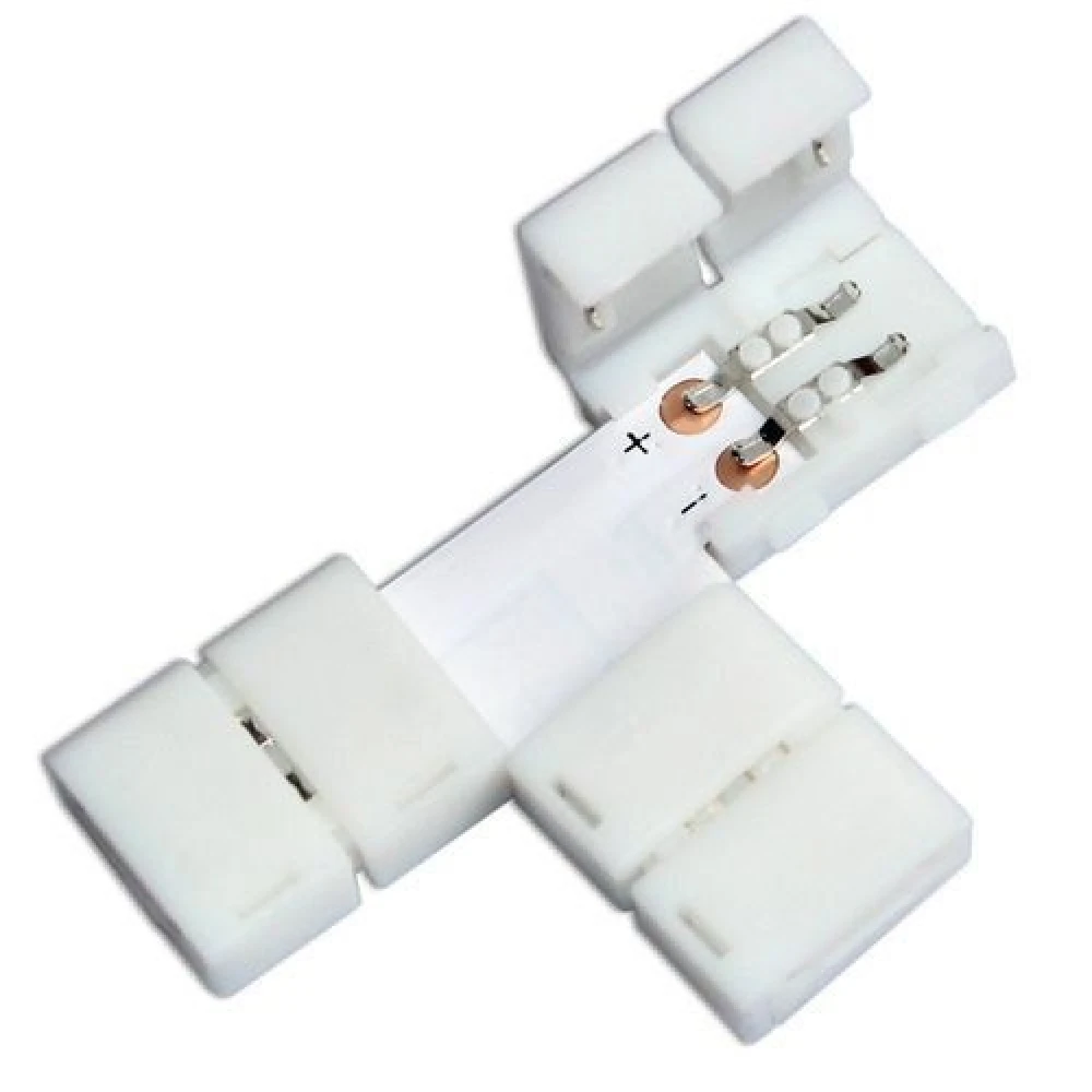 LED κλιπ συνδεσμοι T 10mm 2Pin 5050/5630 RGB για ταινίες LED