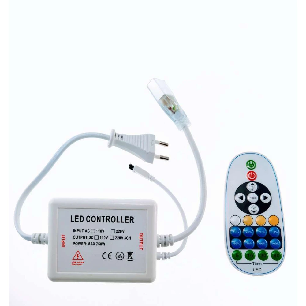 Dimmer για ταινία led 220v με τηλεχειριστήριο και ρυθμιστή έντασης