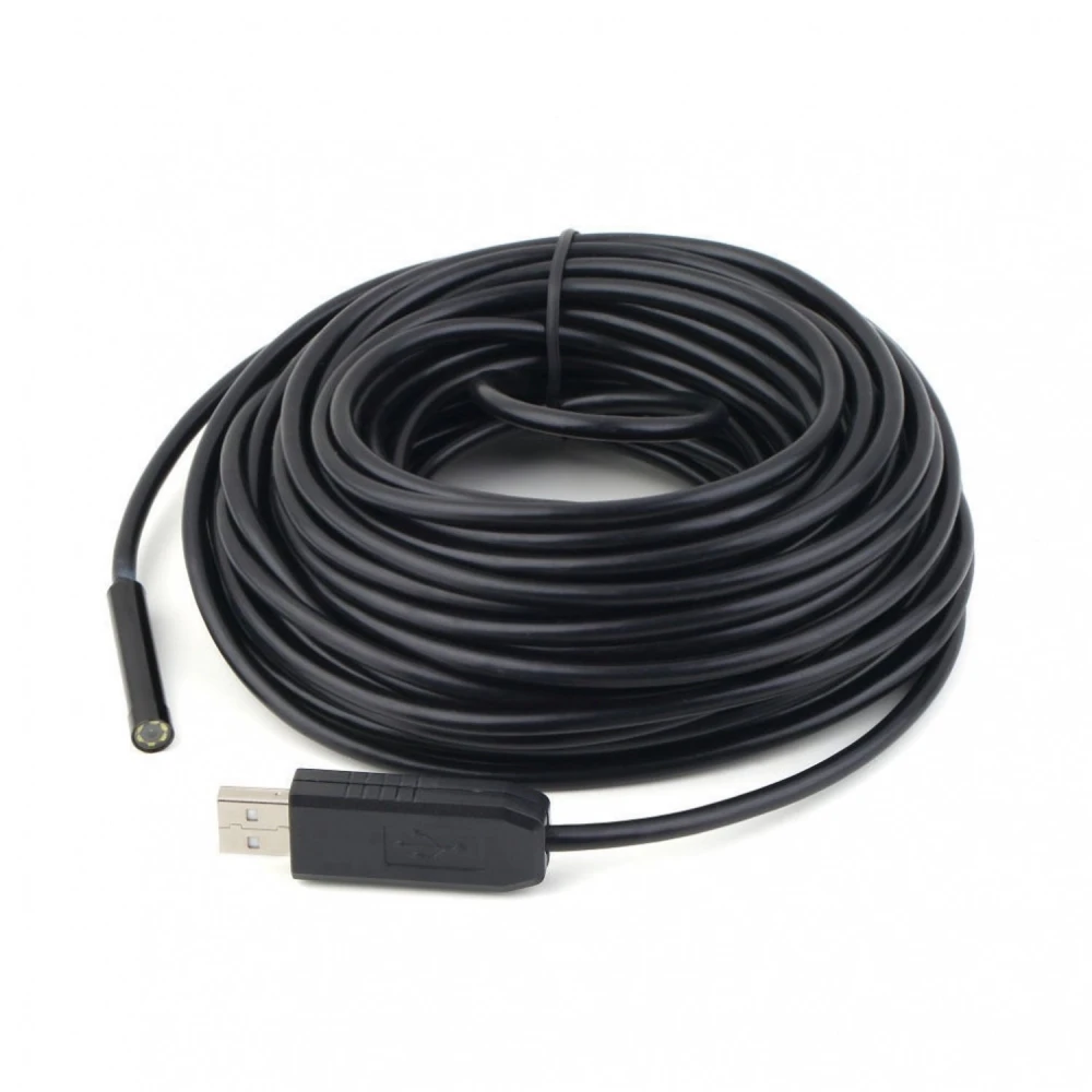 USB ενδοσκόπιο 5 μέτρων αδιάβροχο με εύκαμπτο φακό 7mm και LED