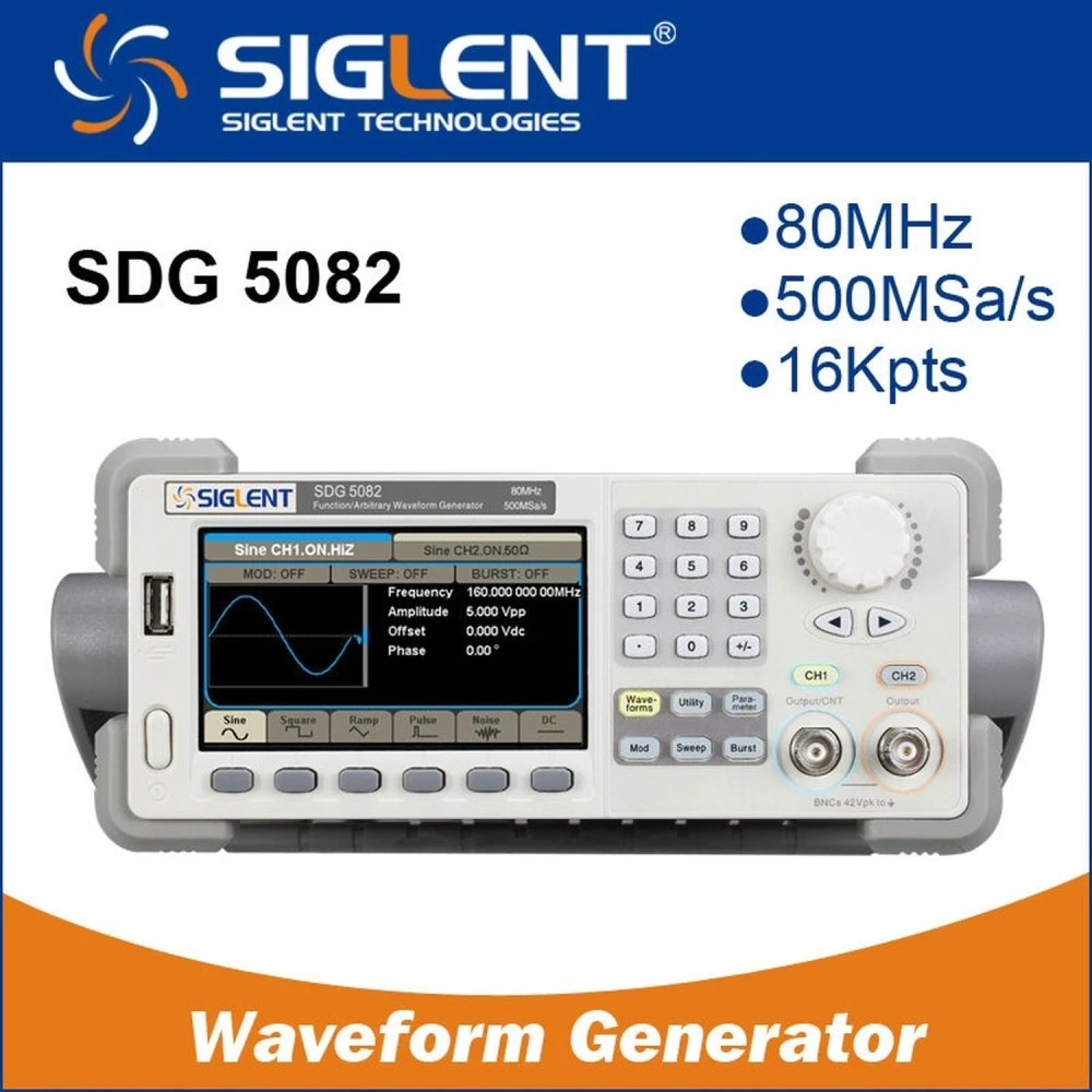 Αυθαίρετος γεννήτριας συναρτήσεων Siglent SDG5082 80MHz με διπλή έξοδο
