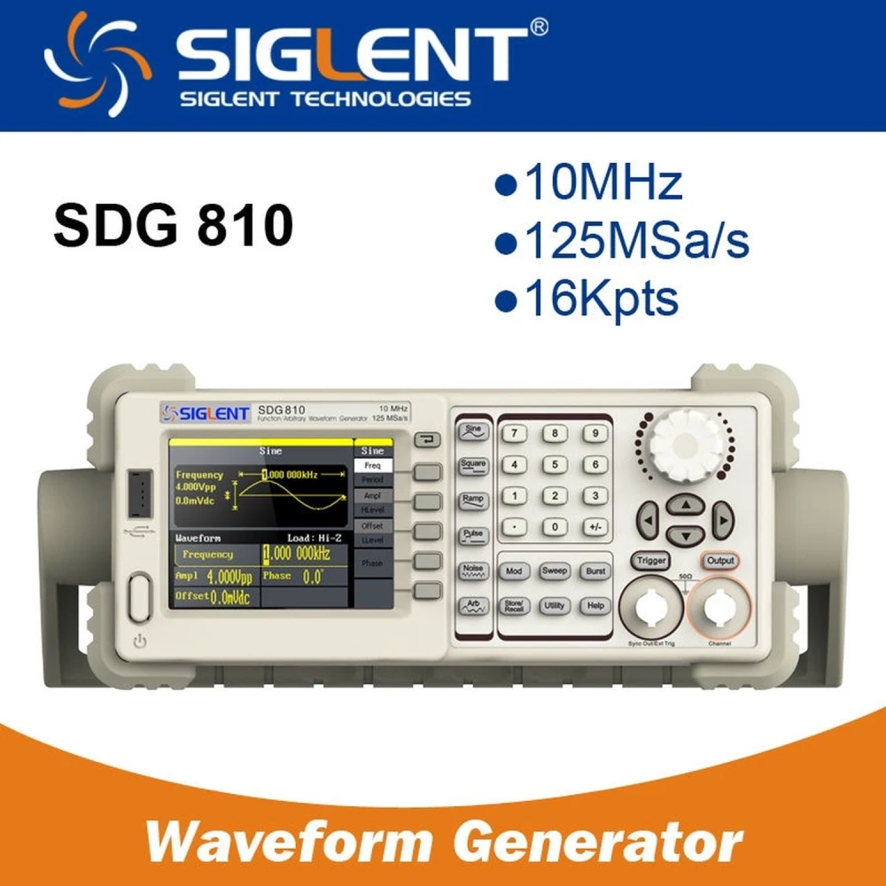 Αυθαίρετος γεννήτριας συναρτήσεων Siglent SDG810 10MHz για ηλεκτρονικές εφαρμογές