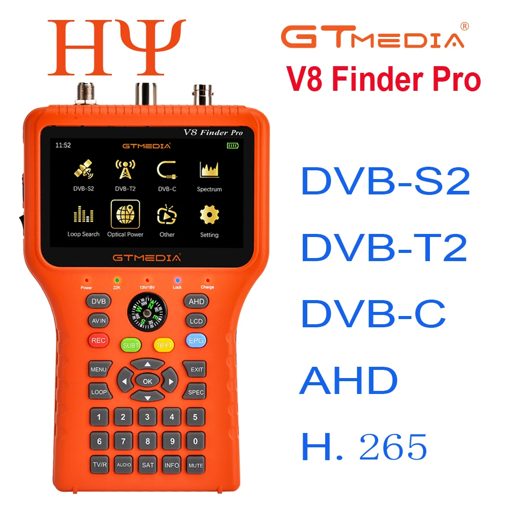 GTmedia V8 Finder Pro: Μετρητής και ανιχνευτής δορυφόρων DVB-S2 DVB-T2 DVB-C