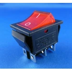 Κόκκινος διακόπτης rocker με neon 6 pins KCD4 της satkit